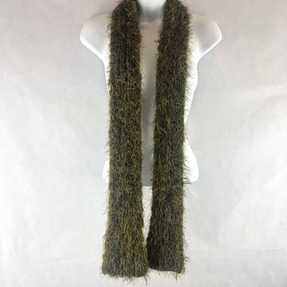 Accessories - Mossy Green Knit Warm Fuzzy Scarf